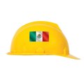 Accuform Hard Hat Sticker, 3 in Length, 112 in Width, Mexico Flag Legend, Reflective Adhesive Vinyl LHTL696